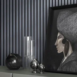 Decoon Lot de 4 Panneaux tasseaux bois 250 x 30 x 1,9 cm - alu/feutrine noir - 3m²