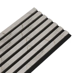 Decoon Lot de 2 Panneaux tasseaux bois 250 x 30 x 1,9 cm - décor marbre gris/feutrine noir - 1,5m²