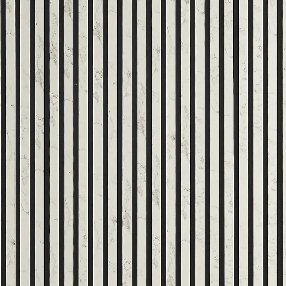 Lot de 2 Panneaux tasseaux bois 250 x 30 x 1,9 cm - décor marbre blanc/feutrine noir - 1,5m²-Decoon