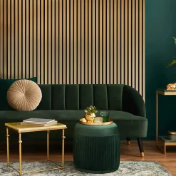 Lot de 4 Panneaux tasseaux bois 250 x 30 x 1,9 cm - gold/feutrine noir - 3m²-Decoon