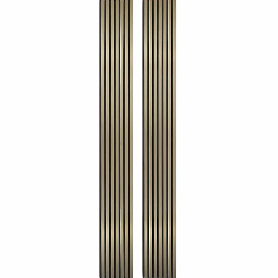 Lot de 2 Panneaux tasseaux bois 250 x 30 x 1,9 cm - gold/feutrine noir - 1,5m²-Decoon Clearance