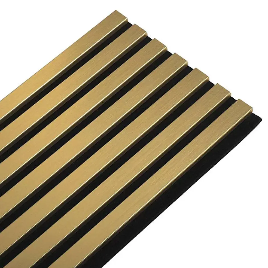 Lot de 2 Panneaux tasseaux bois 250 x 30 x 1,9 cm - gold/feutrine noir - 1,5m²-Decoon Clearance