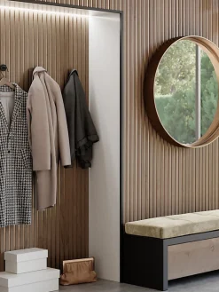 Forestea Lot de 2 Panneaux tasseaux MDF Catsle oak sur fond bronze 2770x287x20 mm -