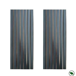 Lot de 2 Panneaux tasseaux MDF Noir mat sur fond bronze 2770x287x20 mm --Forestea Outlet