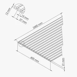 Mon Marché Déco Lot de 2 Panneaux Tasseaux Bois - Blanc Feutre Noir - 2,88 m², 2500 x 600 mm,