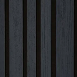 Lot de 2 Panneaux tasseaux acoustic asymétrique lamelles MDF chêne lave sur fond noir 2600 x 300 x 17 mm --Forestea Discount