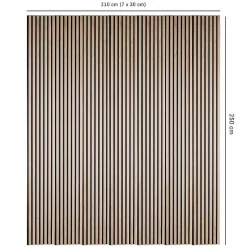 Decoon Lot de 7 Panneaux tasseaux bois 250 x 30 x 1,9 cm - décor chêne clair fond noir - 5,25m²