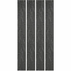Lot de 4 Panneaux tasseaux bois 250 x 30 x 1,9 cm - décor marbre noir/feutrine noir - 3m²-Decoon Outlet