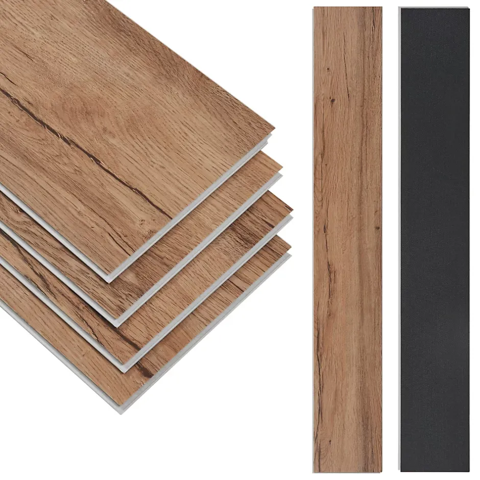 Neu.Holz Lot de 10 planches vinyle SPC Okapirg 2,196 m² 5 mm 122 x 18 cm effet chêne nordique