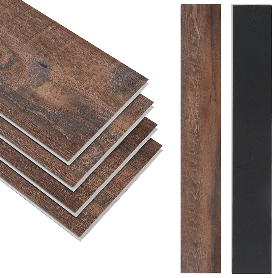 Lot de 120 planches vinyle SPC Okapirg 26,352 m² 5 mm 122 x 18 cm effet chêne rustique-Neu.Holz Sale