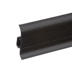 Monmobilierdesign Lot de 50 Plinthes goulotte passe-câble PVC 59 mm - 1,10 m avec angles, raccords et butées Wenge noir