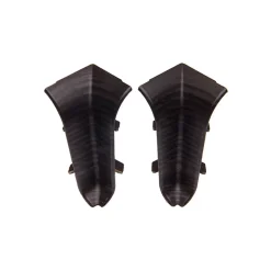 Monmobilierdesign Lot de 10 Plinthes goulotte passe-câble PVC 59 mm - 1,10 m avec angles, raccords et butées Wenge noir