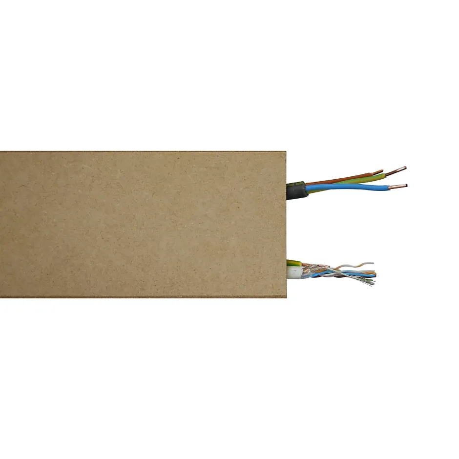 Wood&Sens Lot de 5 Plinthes MDF Passes-câbles à couvercle, L.2,44 m x H.10,8 cm, Ep.18 mm