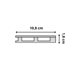 Wood&Sens Lot de 5 Plinthes MDF Passes-câbles à couvercle, L.2,44 m x H.10,8 cm, Ep.18 mm