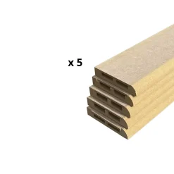 Wood&Sens Lot de 5 Plinthes MDF Passes-câbles à couvercle, L.2.44 m x H.11 cm, Ep.18 mm