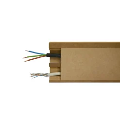 Wood&Sens Lot de 5 Plinthes MDF Passes-câbles à couvercle AV, L.2,44 m x H.10,8 cm, Ep.18 mm