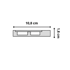 Wood&Sens Lot de 5 Plinthes MDF Passes-câbles à couvercle AV, L.2,44 m x H.10,8 cm, Ep.18 mm