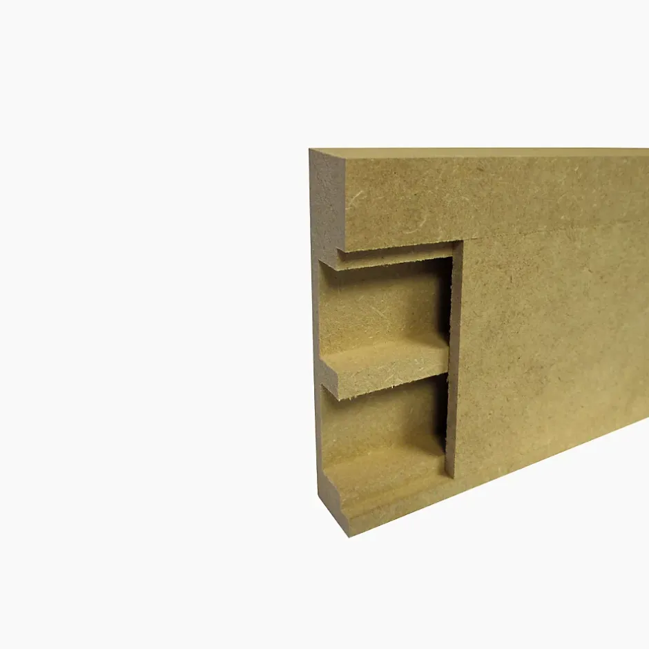 Wood&Sens Lot de 5 Plinthes MDF Passes-câbles à couvercle AV, L.2,44 m x H.10,8 cm, Ep.18 mm