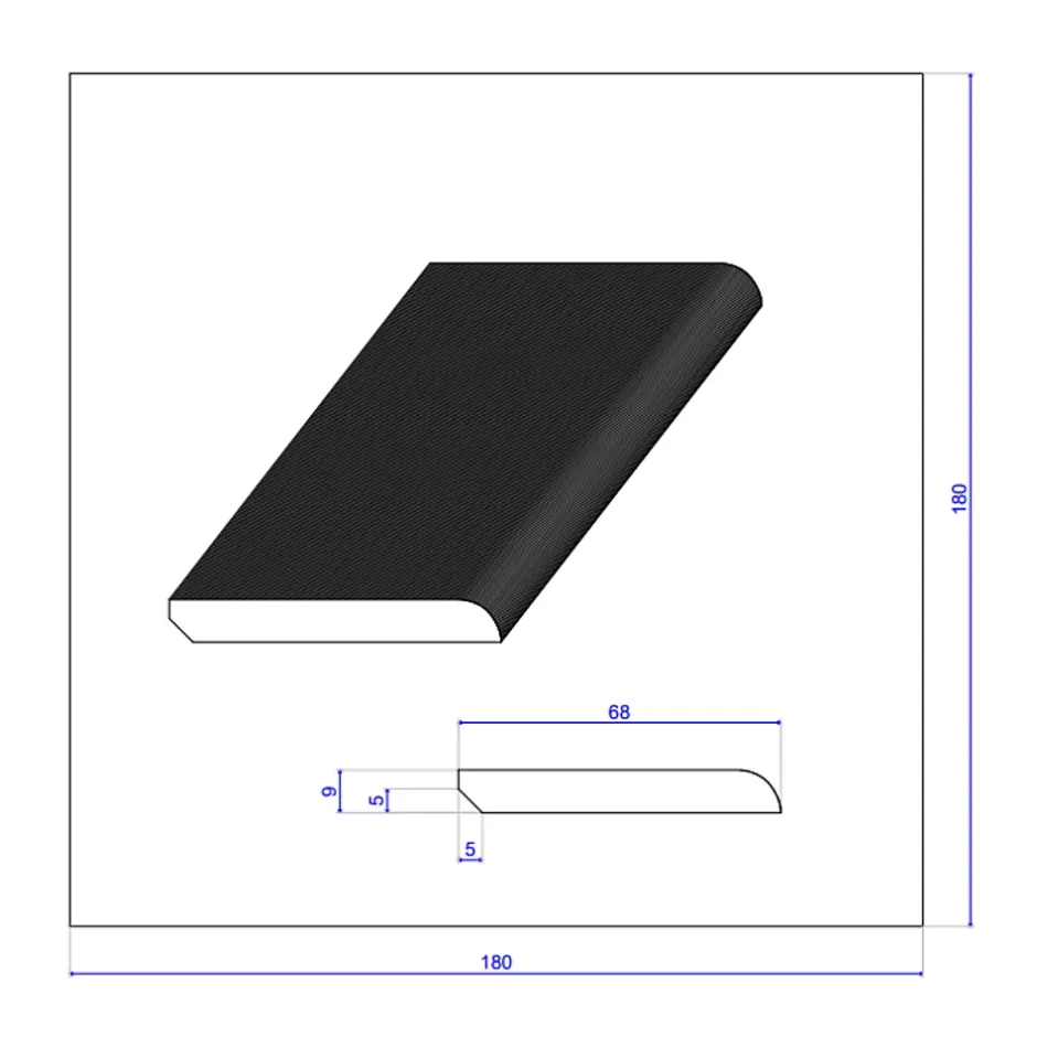 Lot de 10 Plinthes Plaquées Chêne MDF Arrondi, L.2,23 m x l.6,8 cm x Ep.9 mm-Wood&Sens Sale