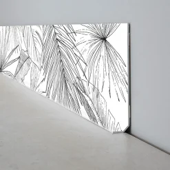 Lot de 10 Plinthes PVC Floral Noire - - H8 x L100 cm Profondeur 14 mm-99Deco