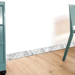 Lot de 10 Plinthes PVC Floral Noire - - H8 x L100 cm Profondeur 14 mm-99Deco