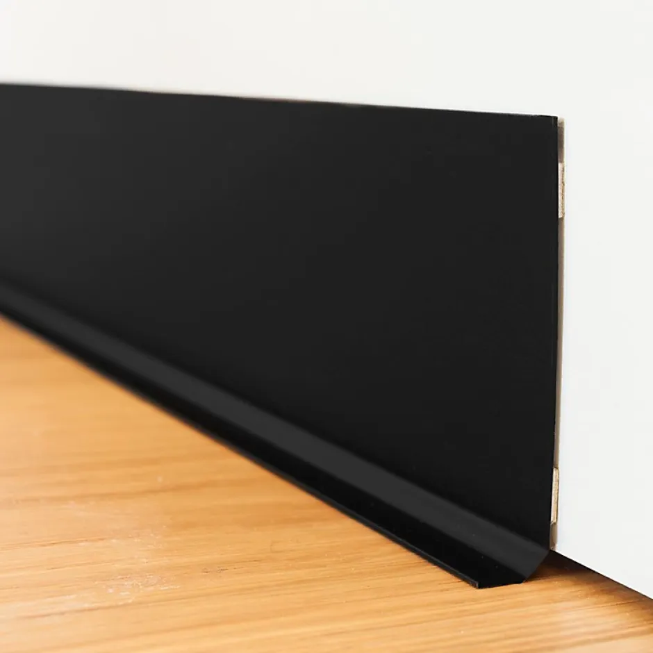 Lot de 10 Plinthes PVC Noire - - H8 x L100 cm Profondeur 14 mm-99Deco Outlet