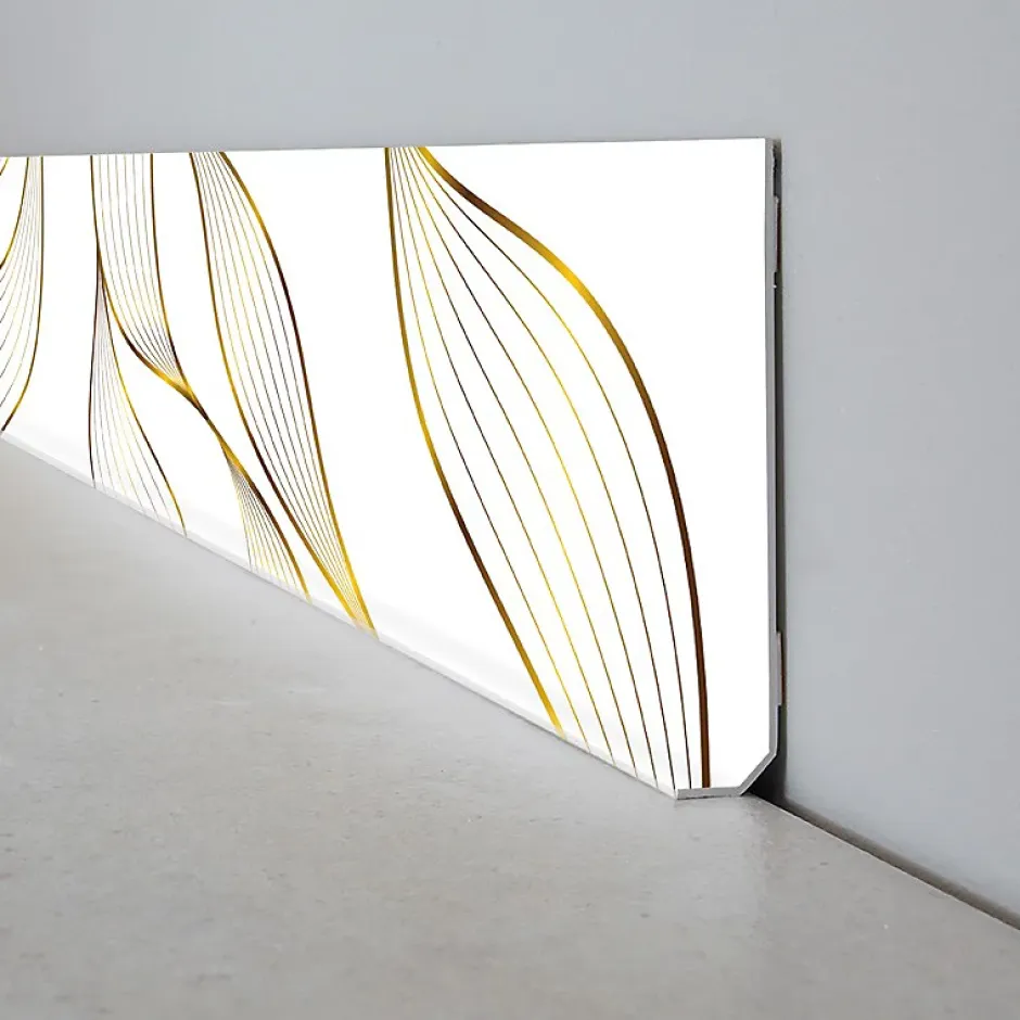 Lot de 10 Plinthes PVC Or - - H8 x L100 cm Profondeur 14 mm-99Deco Online