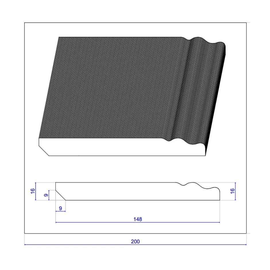 Lot de 5 Plinthes Style Prépeint MDF, L.2,44 m x l.14,8 cm x Ep.16 mm-Wood&Sens Clearance