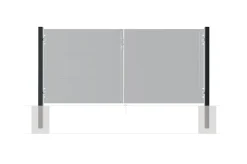 Casanoov Lot de 2 poteaux en fer DARIO 8x8cm H.190cm Noir Mat