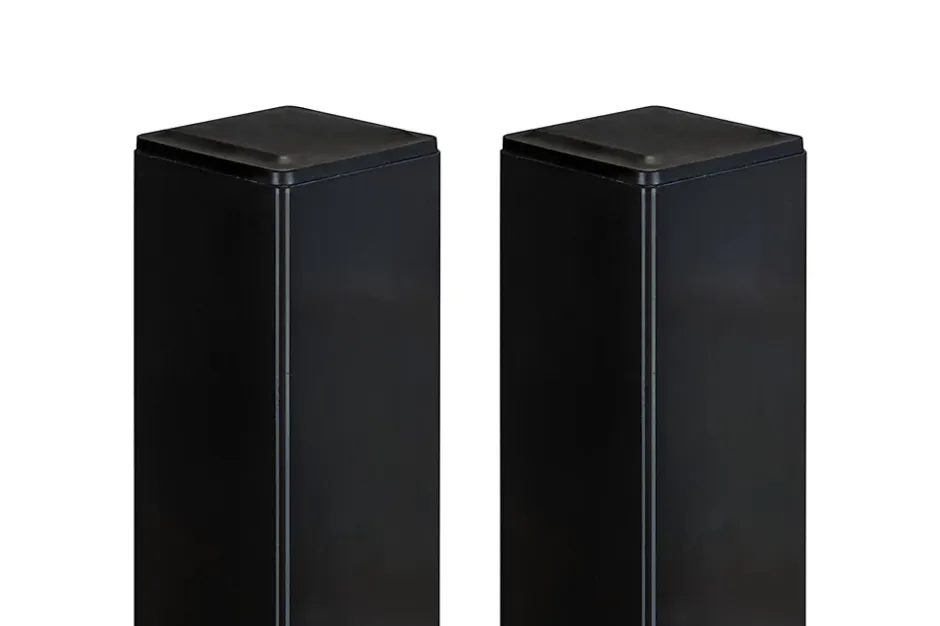 Casanoov Lot de 2 poteaux en fer DARIO 8x8cm H.230cm Noir Mat