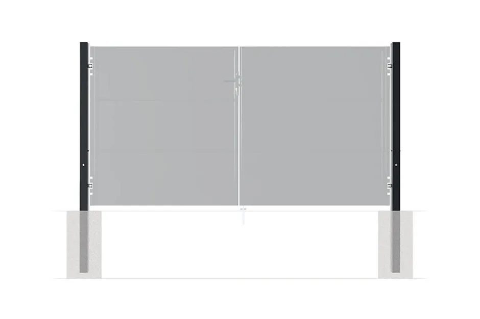 Casanoov Lot de 2 poteaux en fer DARIO 8x8cm H.230cm Noir Mat