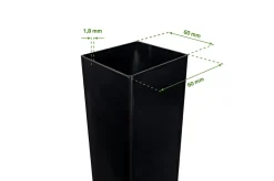 Lot de 2 poteaux en fer DARIO 6x6cm H.230cm Noir Mat-Casanoov Best