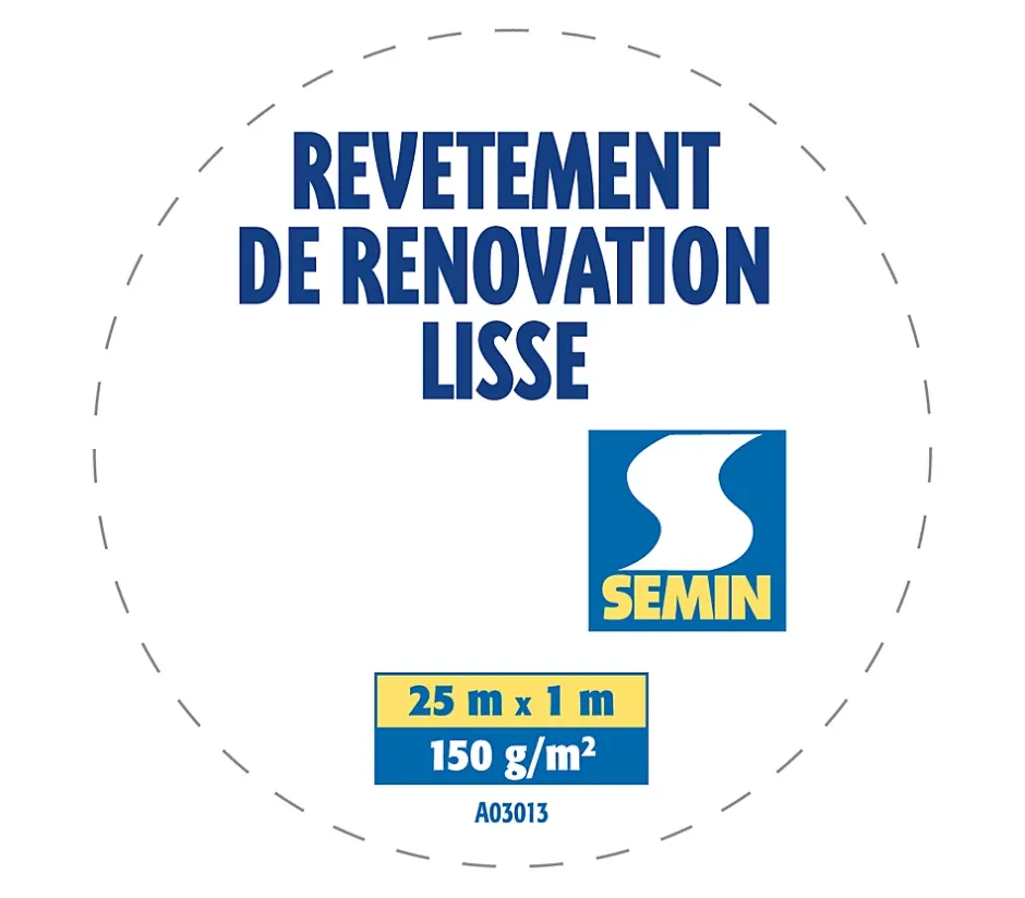 Lot de 5 Revêtements de Rénovation Lisse à Peindre - Rouleau de 25 x 1 m-Semin Sale