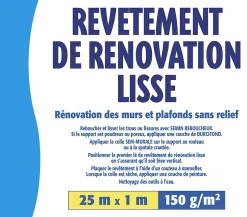 Lot de 3 Revêtements de Rénovation Lisse à Peindre - Rouleau de 25 x 1 m-Semin Outlet