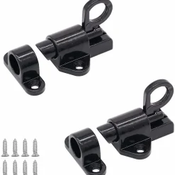 Lot de 2 serrures de porte en aluminium, serrures de fenêtre, porte-fenêtre, anneau antivol, serrure de porte en aluminium-Deko Online