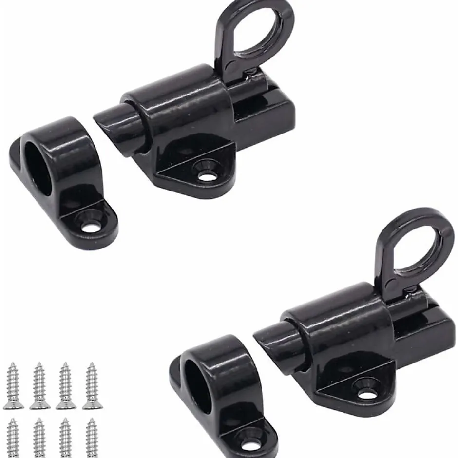 Lot de 2 serrures de porte en aluminium, serrures de fenêtre, porte-fenêtre, anneau antivol, serrure de porte en aluminium-Deko Online