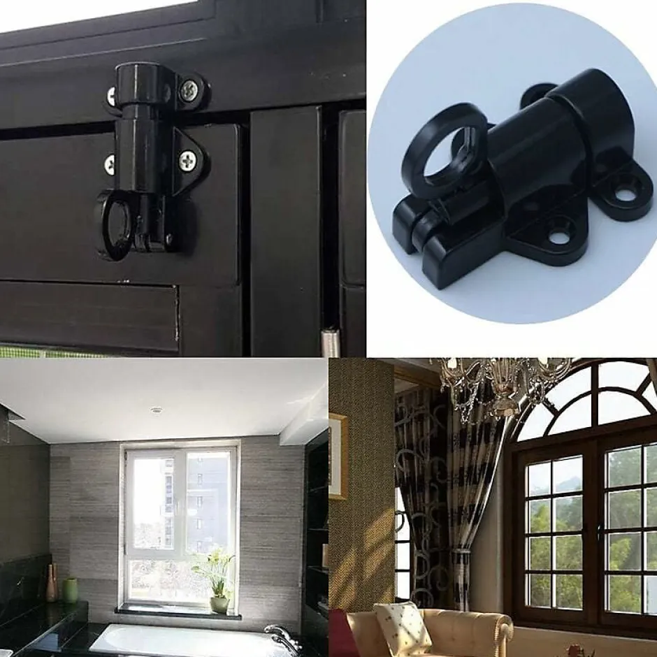 Lot de 2 serrures de porte en aluminium, serrures de fenêtre, porte-fenêtre, anneau antivol, serrure de porte en aluminium-Deko Online