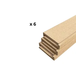 Wood&Sens Lot de 6 Surplinthes MDF, L.2.44 m x H.9.8 cm, Ep.22 mm