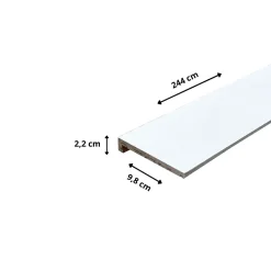 Lot de 6 Surplinthes MDF Prépeint Blanc, L.2.44 m x H.9.8 cm, Ep.22 mm-Wood&Sens Sale