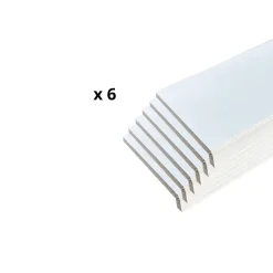 Lot de 6 Surplinthes MDF Prépeint Blanc, L.2.44 m x H.12.8 cm, Ep.22 mm-Wood&Sens Sale
