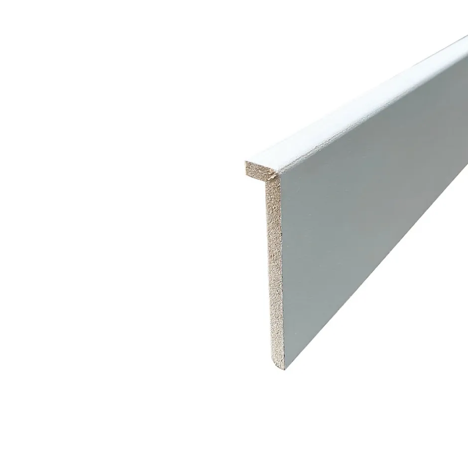 Lot de 6 Surplinthes MDF Revêtues Blanc, L.2.40 m x H.12.8 cm, Ep.22 mm-Wood&Sens Discount
