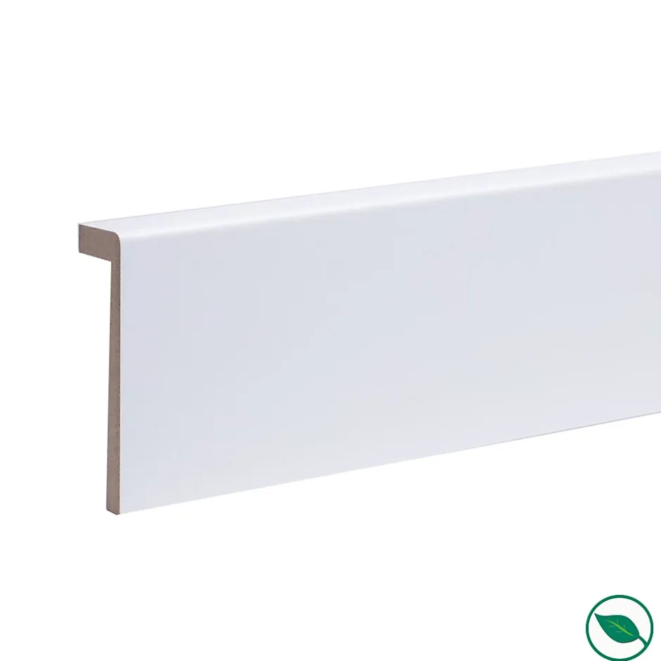Forestea Lot de 5 surplinthes MDF revêtues blanc 2400 x 110 x 19 mm