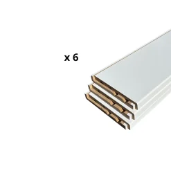 Lot de 6 Surplinthes MDF Revêtues Blanc, L.2.40 m x l.13.1 cm, Ep.22 mm-Wood&Sens Discount
