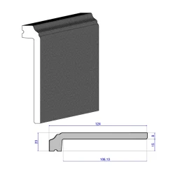 Wood&Sens Lot de 8 Surplinthes Style Polymère, L.240 cm x H.12,4 cm, Ep.23 mm