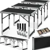 Tectake Lot de 3 tables à tapisser pliable Hauteur réglable en 4 niveaux noir