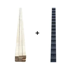 Lot de 15 Tasseaux Pin Abouté Sans Nœuds, L.250 cm x l.2 cm, Ep.4 cm-Wood&Sens Discount