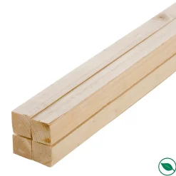 Forestea Lot de 4 tasseaux sapin brut 2400 x 47 x 47 mm