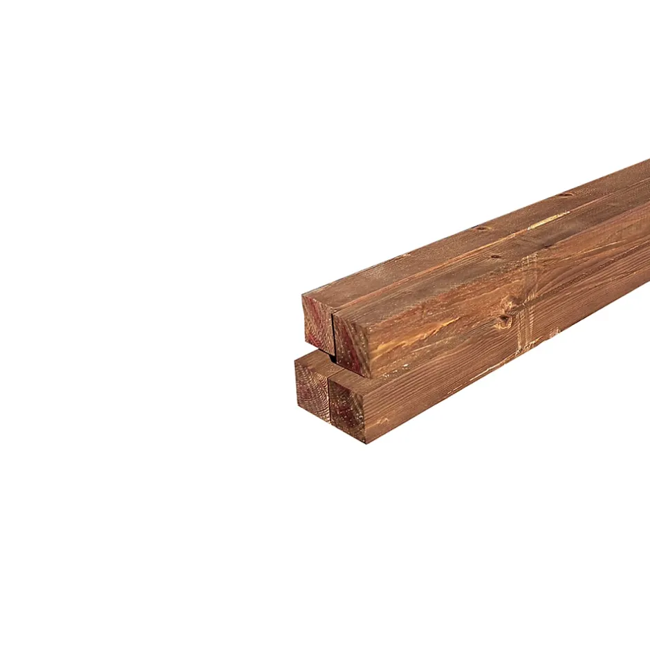 Lot de 4 Tasseaux Sapin Traité marron, L.2,40 m x l.3,5 cm x Ep.35 mm-Wood&Sens New