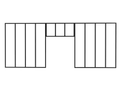 Lot de 2 verrières atelier avec imposte en aluminium thermolaqué - 2 x L120 x H130 + L83 x H40 cm - Noir - BAYVIEW-Vente-unique Sale