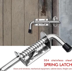 Lot de 2 verrous de porte de garage à pêne dormant en acier à ressort, loquets et boulons de 127 mm-Deko Hot